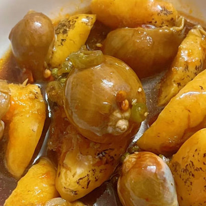Sizzling Spicy Abalone Snails Buy one bucket, get one bucket free and a 350g taster pack.